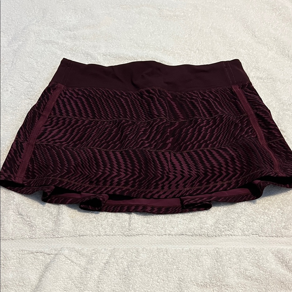 Lululemon Burgundy Patterned Tennis Skirt